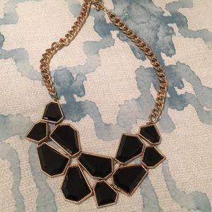 Black and gold geometric necklace